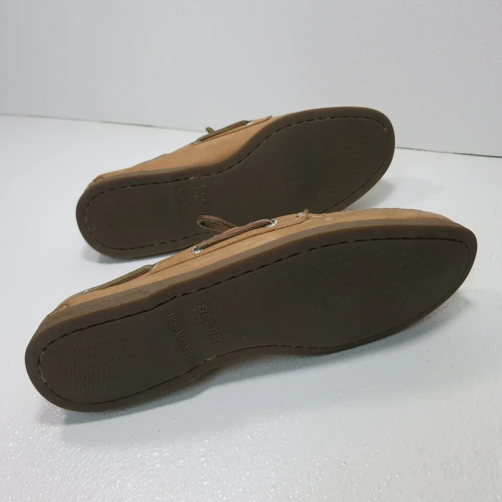 Sperry Top-Sider Natural Nubuck Leather Comfort Deck Boat Shoes Footwear 10 M,